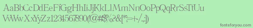 フォントLiterature – 緑の背景に灰色の文字