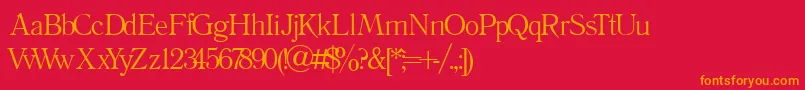 フォントLiterature – 赤い背景にオレンジの文字