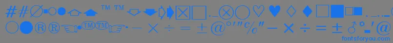 フォントEisagoNewsSsi – 灰色の背景に青い文字