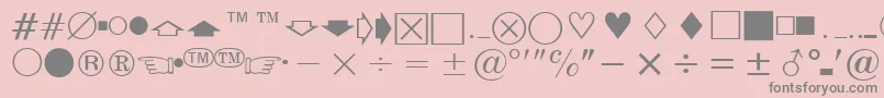 EisagoNewsSsi-fontti – harmaat kirjasimet vaaleanpunaisella taustalla