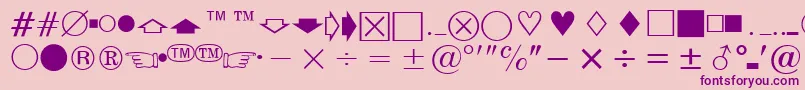 EisagoNewsSsi-fontti – violetit fontit vaaleanpunaisella taustalla