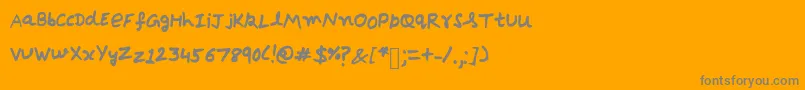 フォントDebrieBold – オレンジの背景に灰色の文字