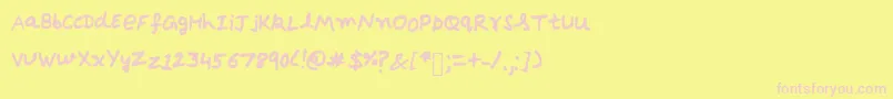 DebrieBold Font – Pink Fonts on Yellow Background