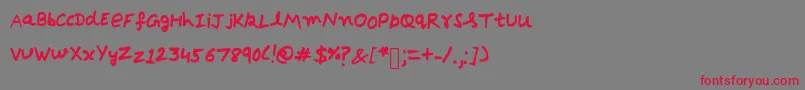 DebrieBold Font – Red Fonts on Gray Background