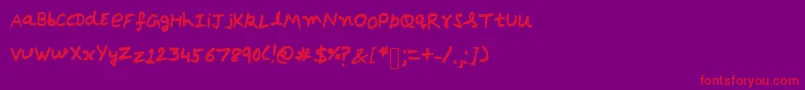 DebrieBold Font – Red Fonts on Purple Background