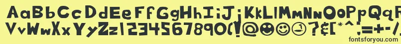 Cof Font – Black Fonts on Yellow Background