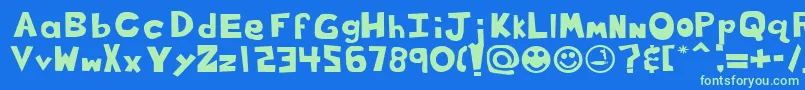 Cof Font – Green Fonts on Blue Background