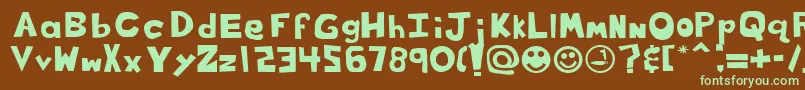 Cof Font – Green Fonts on Brown Background