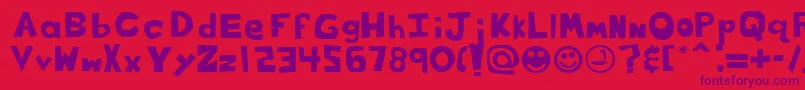 Cof Font – Purple Fonts on Red Background