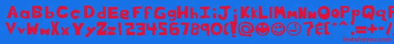 Cof Font – Red Fonts on Blue Background