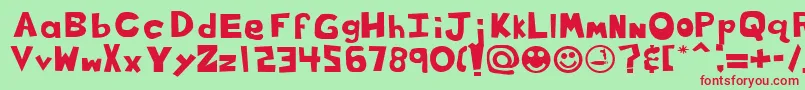 Cof Font – Red Fonts on Green Background