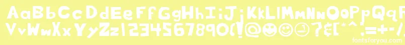 Cof Font – White Fonts on Yellow Background