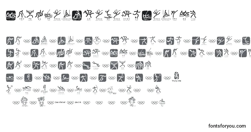 A fonte OlympicBeijingPictos – alfabeto, números, caracteres especiais
