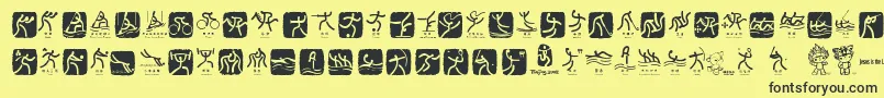 OlympicBeijingPictos Font – Black Fonts on Yellow Background