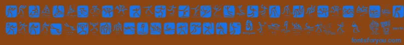 OlympicBeijingPictos Font – Blue Fonts on Brown Background
