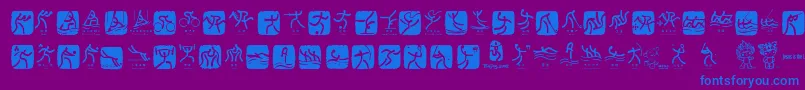 OlympicBeijingPictos Font – Blue Fonts on Purple Background