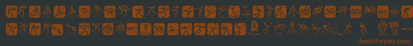 OlympicBeijingPictos Font – Brown Fonts on Black Background