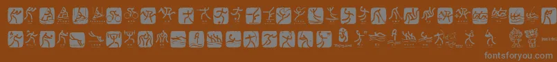 Weitere Informationen zur OlympicBeijingPictos-Schriftart OlympicBeijingPictos-Schriftart – Graue Schriften auf braunem Hintergrund