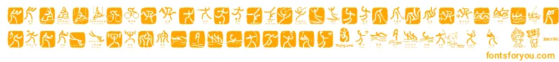 OlympicBeijingPictos Font – Orange Fonts on White Background