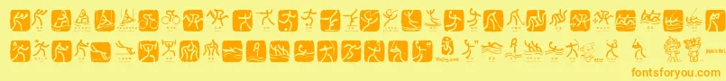 OlympicBeijingPictos Font – Orange Fonts on Yellow Background
