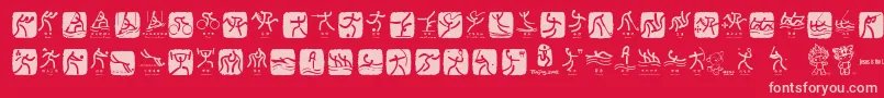 fuente OlympicBeijingPictos – Fuentes Rosadas Sobre Fondo Rojo