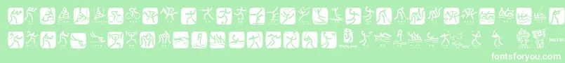 OlympicBeijingPictos Font – White Fonts on Green Background