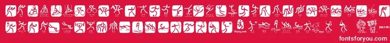 Fonte OlympicBeijingPictos – fontes brancas em um fundo vermelho