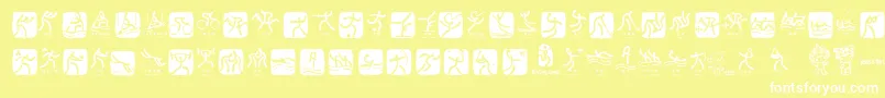 OlympicBeijingPictos Font – White Fonts on Yellow Background