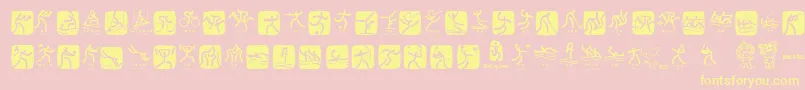 OlympicBeijingPictos Font – Yellow Fonts on Pink Background