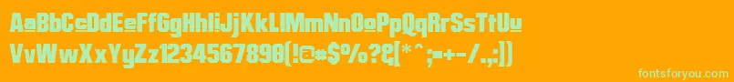 フォントMrbupp – オレンジの背景に緑のフォント