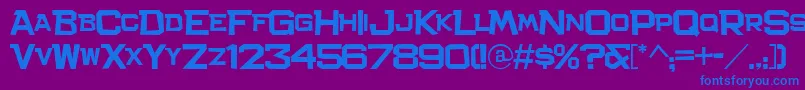 フォントBachelor – 紫色の背景に青い文字