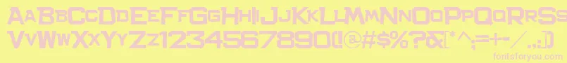 フォントBachelor – ピンクのフォント、黄色の背景