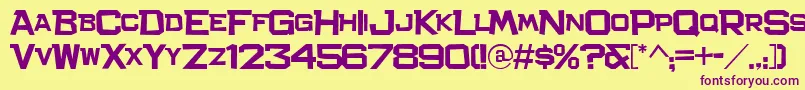 Bachelor-fontti – violetit fontit keltaisella taustalla