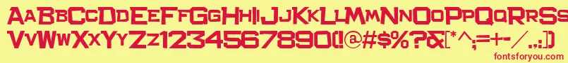 Bachelor Font – Red Fonts on Yellow Background