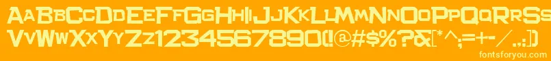 フォントBachelor – オレンジの背景に黄色の文字