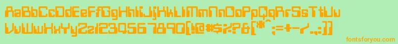 Twobit Font – Orange Fonts on Green Background