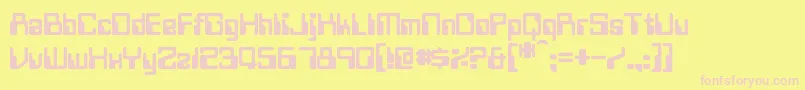 Twobit-fontti – vaaleanpunaiset fontit keltaisella taustalla