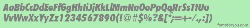 Шрифт FunctioncondtwoextraboldRegularitalic – серые шрифты на зелёном фоне