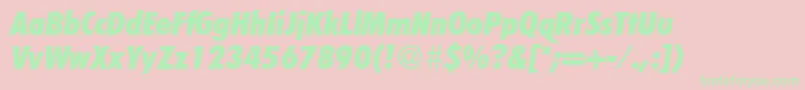 FunctioncondtwoextraboldRegularitalic-Schriftart – Grüne Schriften auf rosa Hintergrund