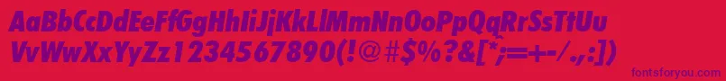 FunctioncondtwoextraboldRegularitalic Font – Purple Fonts on Red Background