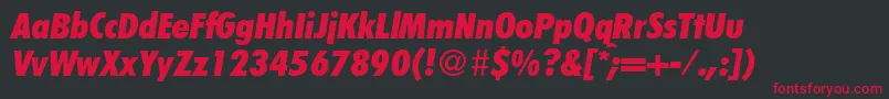 FunctioncondtwoextraboldRegularitalic Font – Red Fonts on Black Background