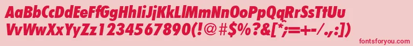 FunctioncondtwoextraboldRegularitalic Font – Red Fonts on Pink Background