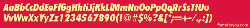 FunctioncondtwoextraboldRegularitalic Font – Yellow Fonts on Red Background