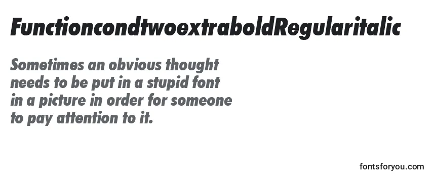 Review of the FunctioncondtwoextraboldRegularitalic Font