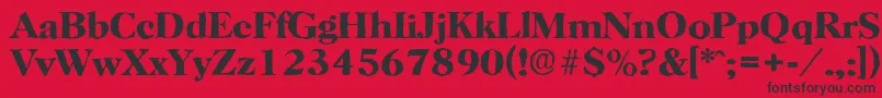 Czcionka HorshamantiqueBold – czarne czcionki na czerwonym tle
