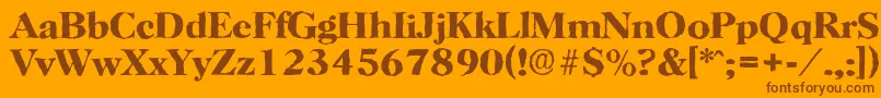 Czcionka HorshamantiqueBold – brązowe czcionki na pomarańczowym tle