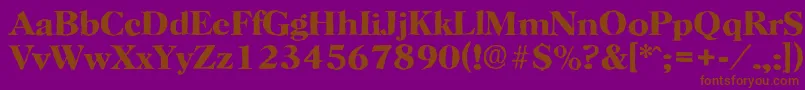 HorshamantiqueBold-Schriftart – Braune Schriften auf violettem Hintergrund