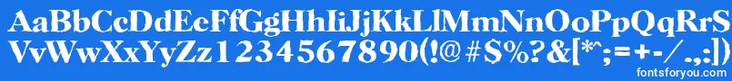 Czcionka HorshamantiqueBold – białe czcionki na niebieskim tle