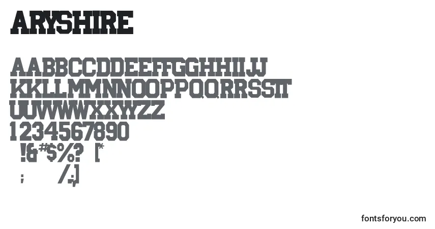 Шрифт Aryshire – алфавит, цифры, специальные символы