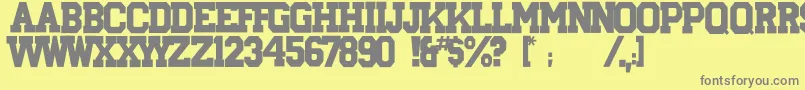 Aryshire-fontti – harmaat kirjasimet keltaisella taustalla